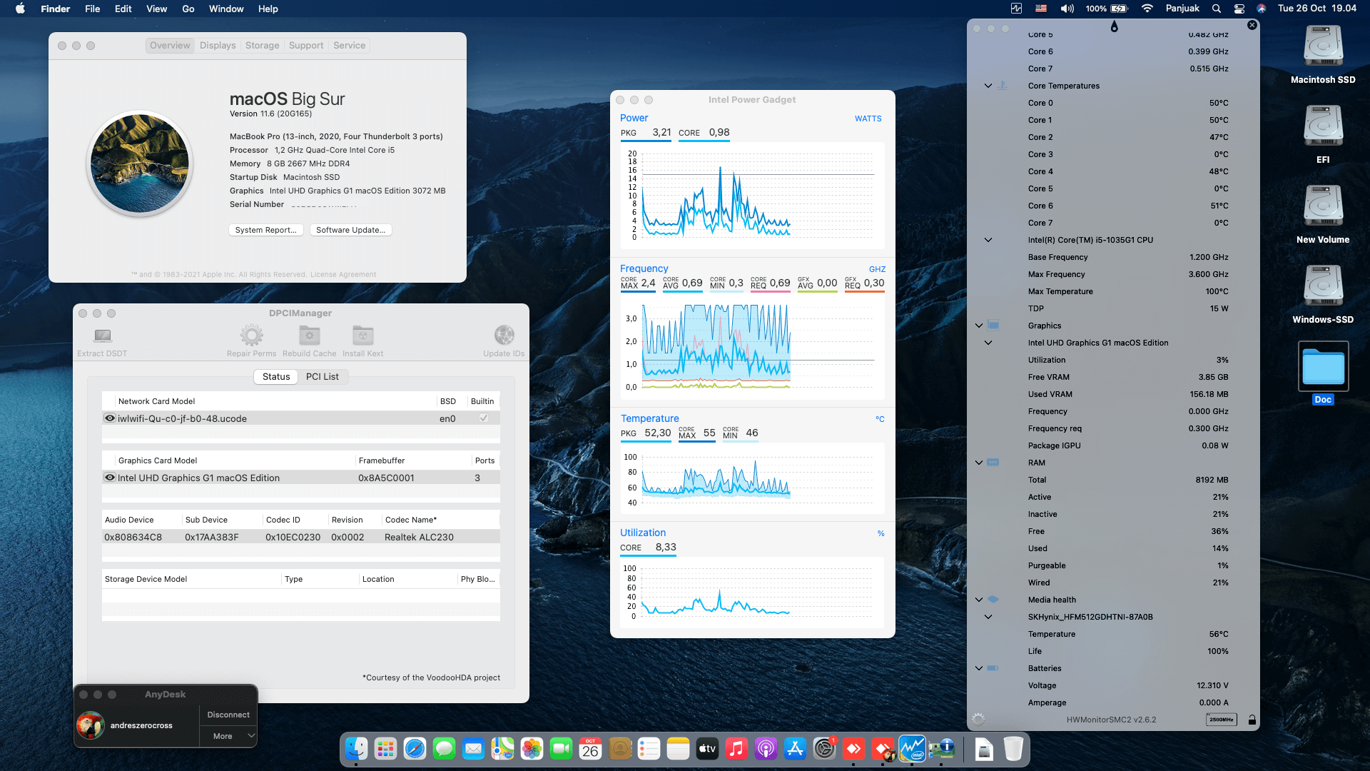Success Hackintosh macOS Big Sur 11.6 Build 20G165 in Lenovo Ideapad Slim 3 14IIL05